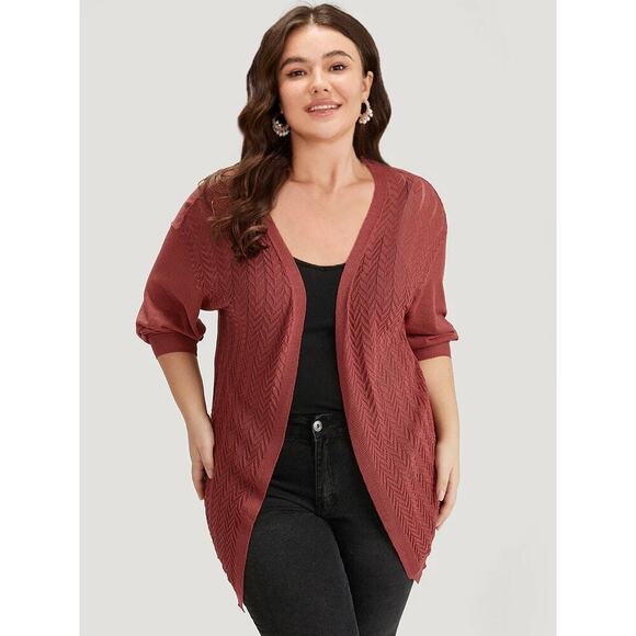 Plus Size 3X 22 24 Russet Rare BloomChic Loose Open Front Cardigan • - Picture 1 of 10